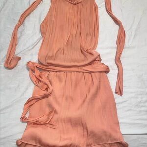 Elegant Peach Sleeveless Dress